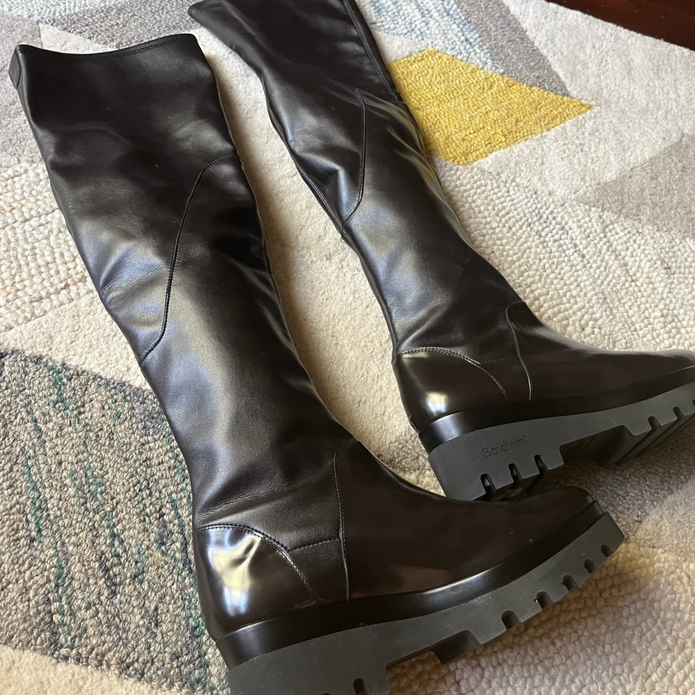 Baldinini Trend boots, very dark brown. New, never worn.